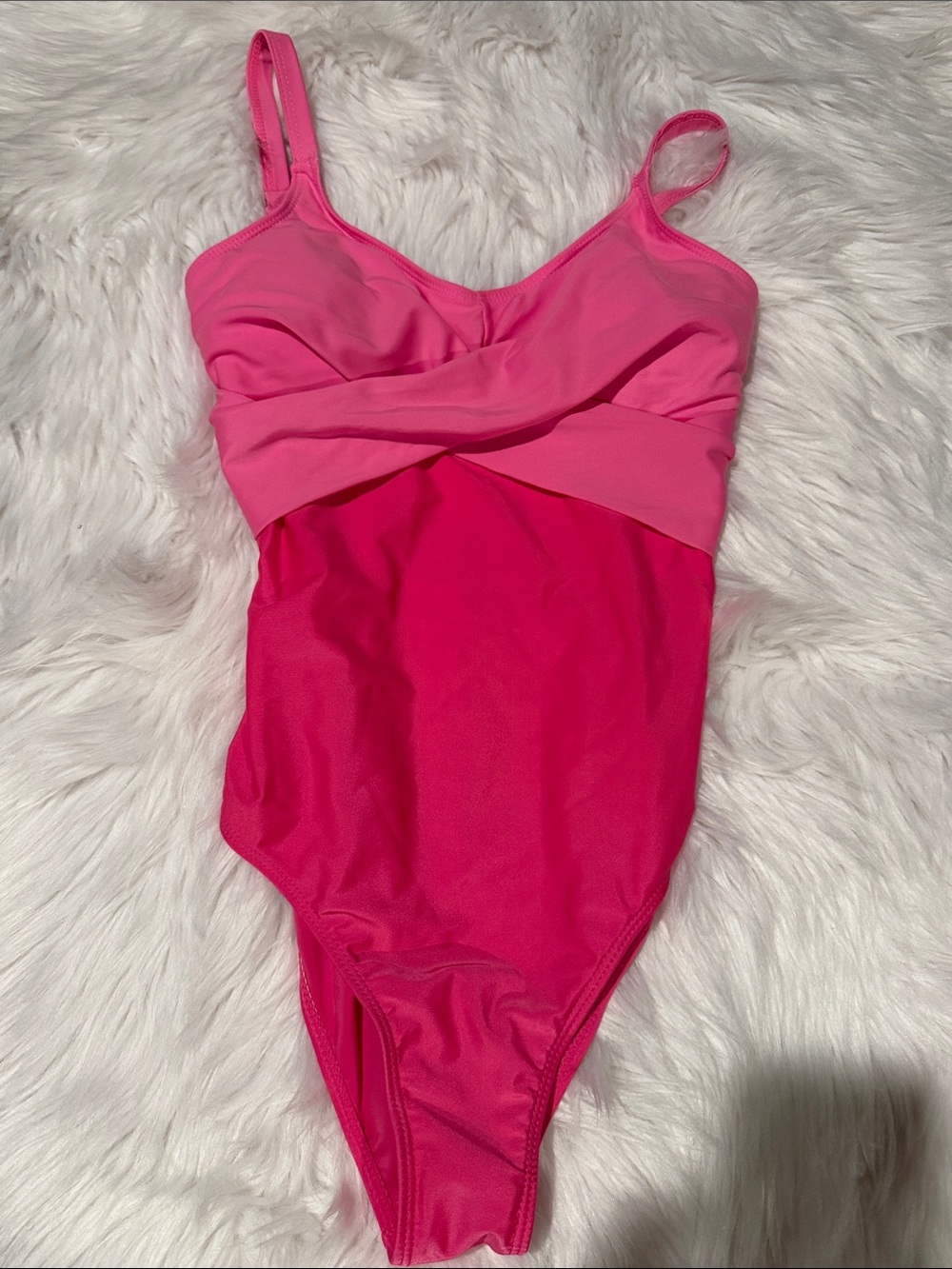 NWOT - Women's Pink Twist-Front One-Piece Swimsuit